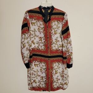 Zara Red and Black Patterned Dress